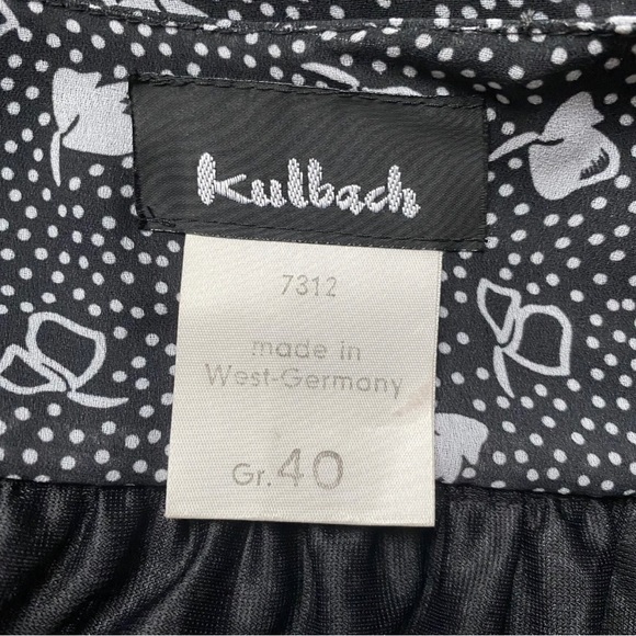 Vintage 80’s Midi Dress Size 40 XL Black Polka Dot West Germany - Picture 13 of 16